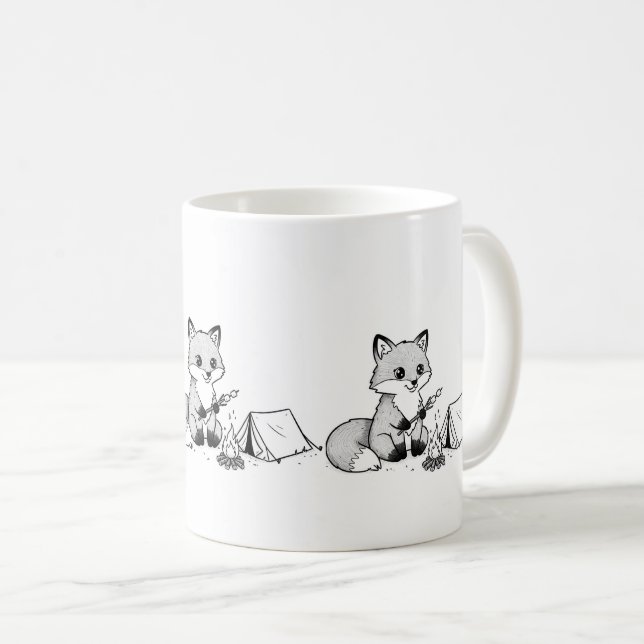 Cosy Campfire Fox Mug (Front Right)