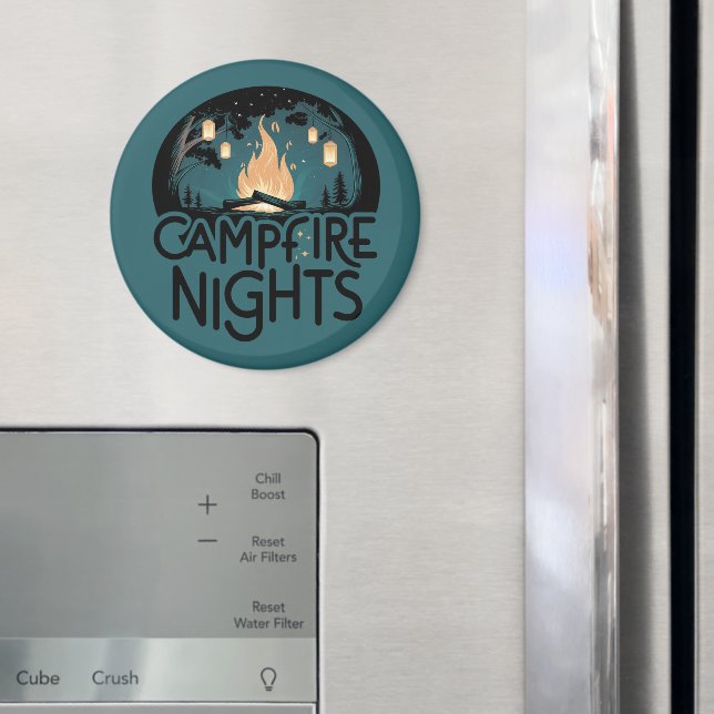 Cosy Campfire Nights Rustic Outdoor Adventure Magnet (In Situ (Fridge))