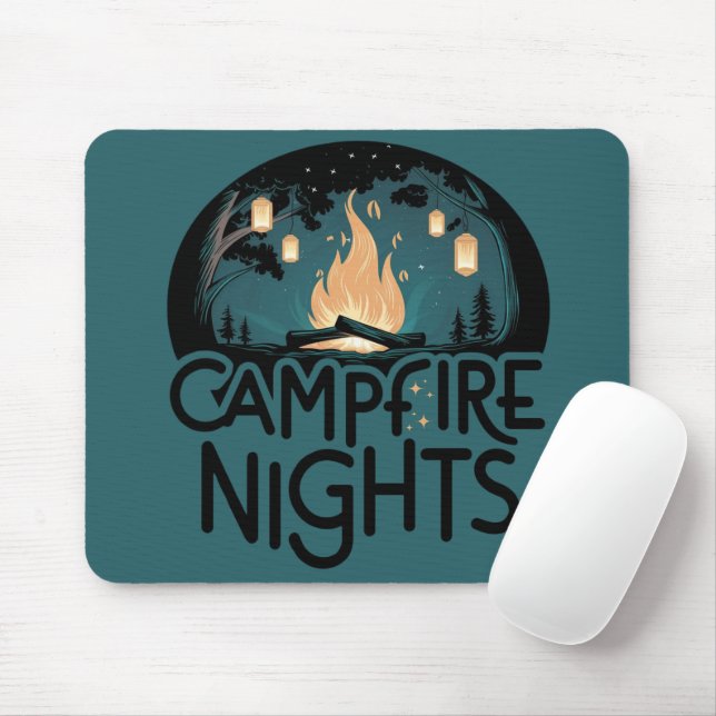 Cosy Campfire Nights Rustic Outdoor Adventure Mouse Mat (With Mouse)