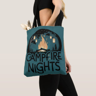Cosy Campfire Nights Rustic Outdoor Adventure Tote Bag