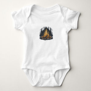 Cosy Campfire Sketch Baby Bodysuit