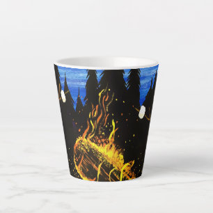 Cosy Campfire Sunset Scene for Outdoor Coffee Love Latte Mug