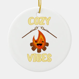 Cosy Campfire Vibes Roasting Marshmallows for Smor Ceramic Tree Decoration