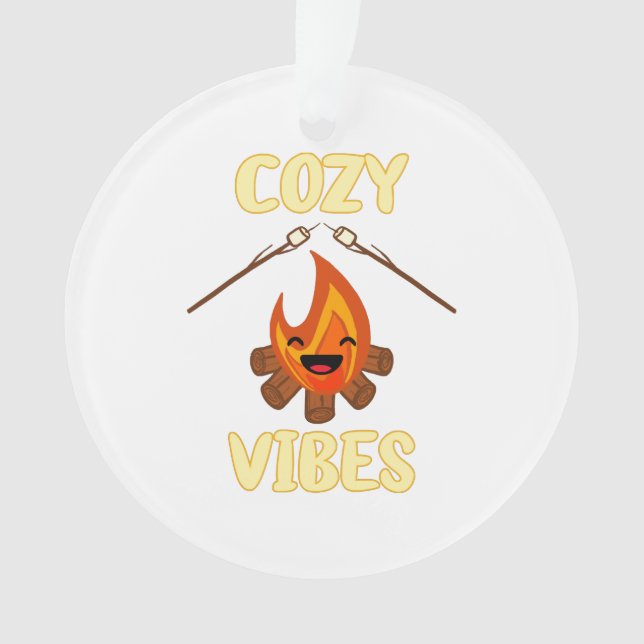 Cosy Campfire Vibes Roasting Marshmallows for Smor Ornament (Front)
