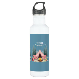 Cosy Camping Aesthetic Glamping Tent & Campfire 710 Ml Water Bottle