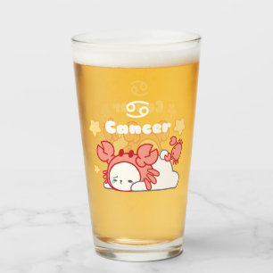 Cosy Cancer Constellation Whimsical Bunny & Crab Glass