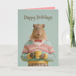 Cosy Capybara With a Warm Drink Card