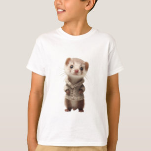 Cosy Cardigan Ferret Kids T-Shirt