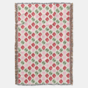 Cosy Cardinal Christmas Diamond Plaid Throw Blanke Blanket