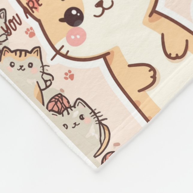 Cosy Cat Blanket – Cute Gift for Cat Lover (Corner)
