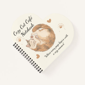 Cosy Cat Café Anime Spiral Notebook