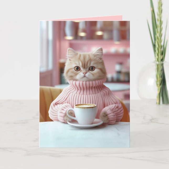 Cosy Cat Café Moment Invitation (Front)