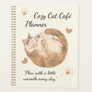 Cosy Cat Café Planner Cute Kawaii Journal