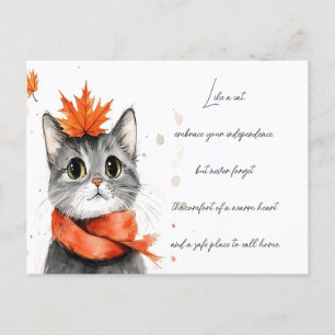 Cosy Cat in a Scarf  Postcard