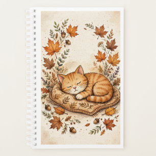 Cosy cat in the autumn planner