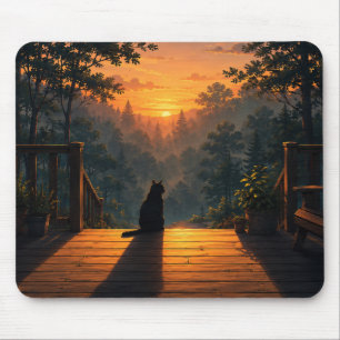 Cosy Cat Lover Lofi Aesthetic Mouse Mat