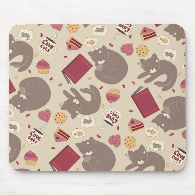 Cosy Cat Lovers Collage Mouse Mat (Front)