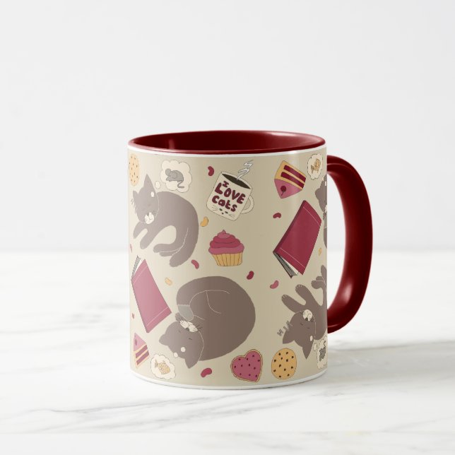 Cosy Cat Lovers Collage Mug (Front Right)