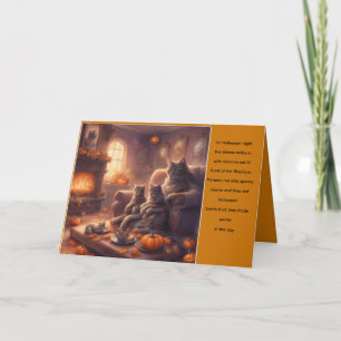 Cosy cats Halloween story card