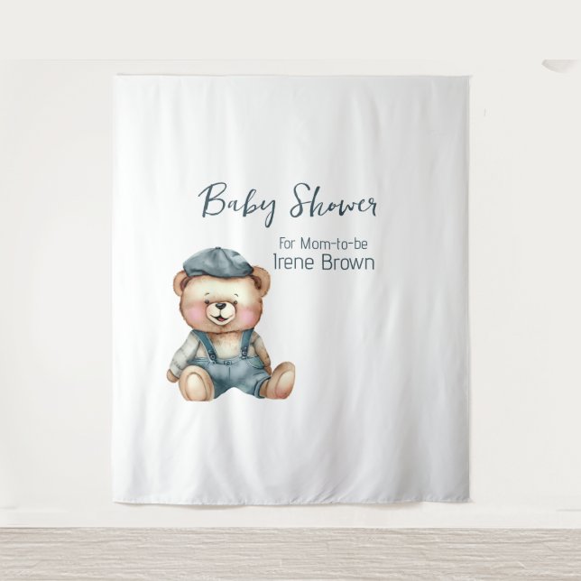 Cosy Charming Baby Shower Backdrop Tapestry (Front)
