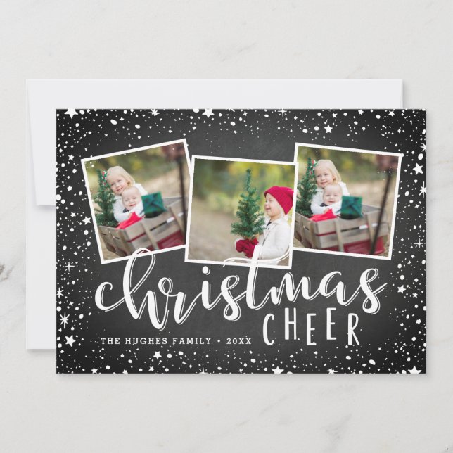 Cosy Cheer | Holiday Photo Collage Card (Front)