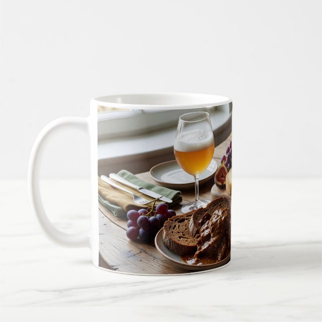 Cosy Cheese and Ale Pairing Still Life Mug (Left)