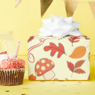 Cosy Chestnuts and Leaves Seamless Wrapping Paper