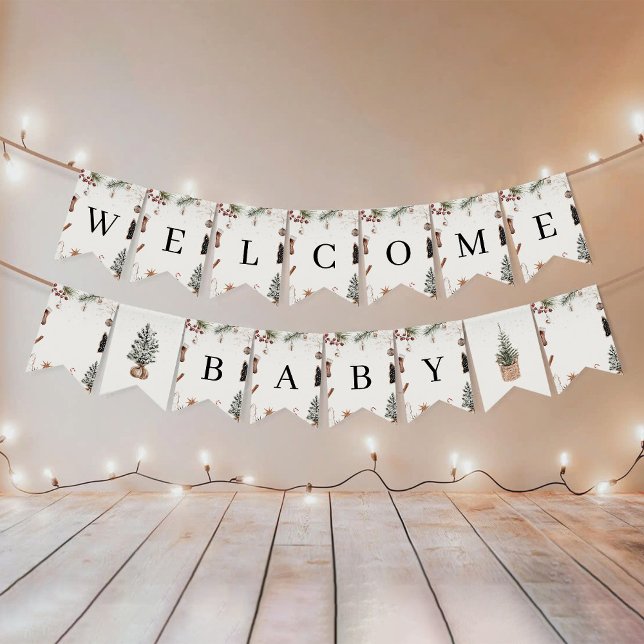 Cosy Christmas Baby Shower Bunting Banner (Creator Uploaded)