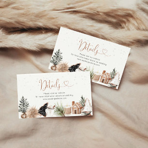 Cosy Christmas Baby Shower Details Enclosure Card