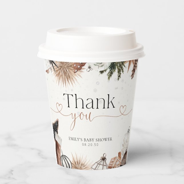 Cosy Christmas Baby Shower Paper cup (Front)