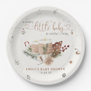Cosy Christmas Baby Shower Paper Plates
