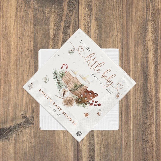 Cosy Christmas Baby Shower Party Napkins (Creator Uploaded)