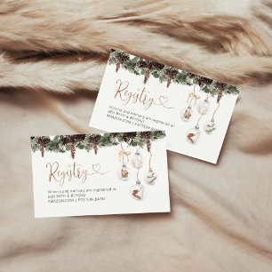 Cosy Christmas Baby Shower Registry Enclosure Card