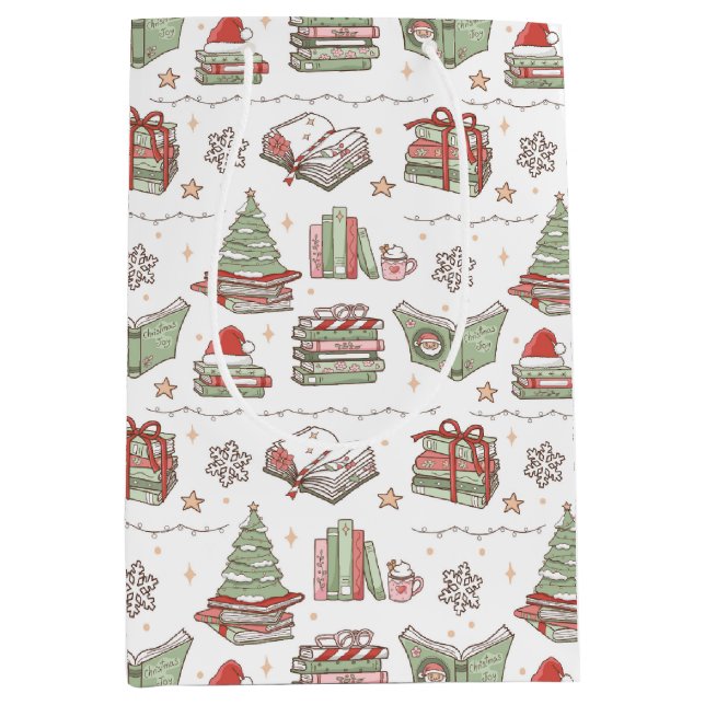 Cosy Christmas Book Lover  Medium Gift Bag (Front)