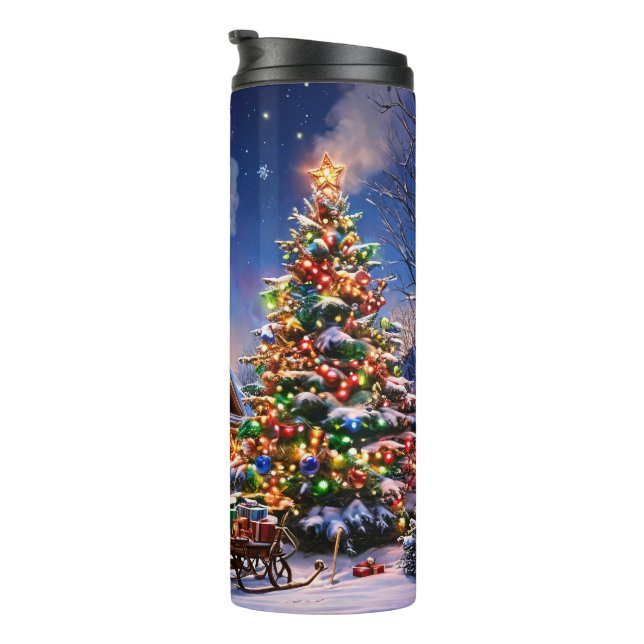 Cosy Christmas Cabin  Snowy Forest Thermal Tumbler (Rotated Right)