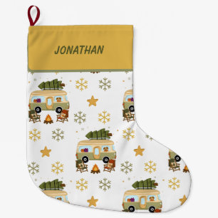 Cosy Christmas Camper Large Christmas Stocking