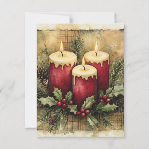 Cosy Christmas Candles Holiday Card