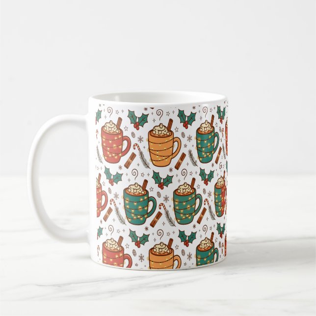 Cosy Christmas Coffee Mugs Pattern (Left)