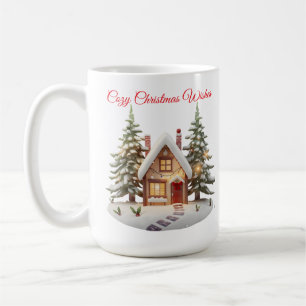 Cosy Christmas Cottage Mug – Watercolor Holiday Co