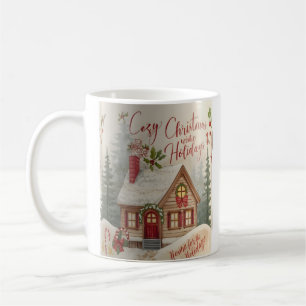 Cosy Christmas Cottage Mug – Watercolor Holiday Co