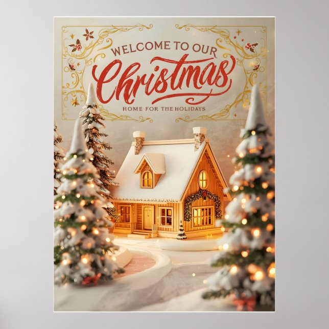 Cosy Christmas Cottage Poster (Front)