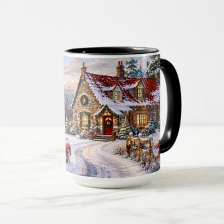 Cosy Christmas Cottage Winter Mug