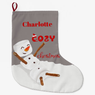 Cosy Christmas Cute Snowman Christmas Stocking