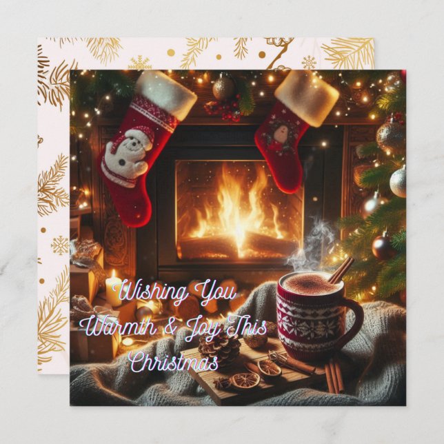 Cosy Christmas Delight Personalised Holiday Card (Front/Back)