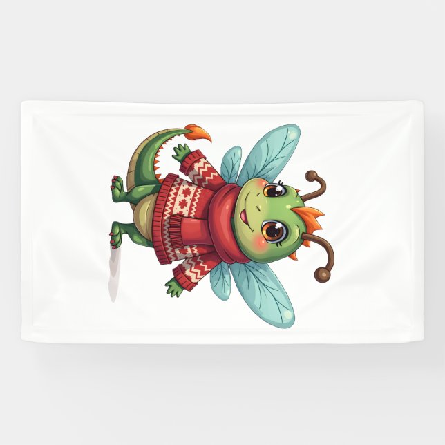 Cosy Christmas Dragonfly Banner (Horizontal)