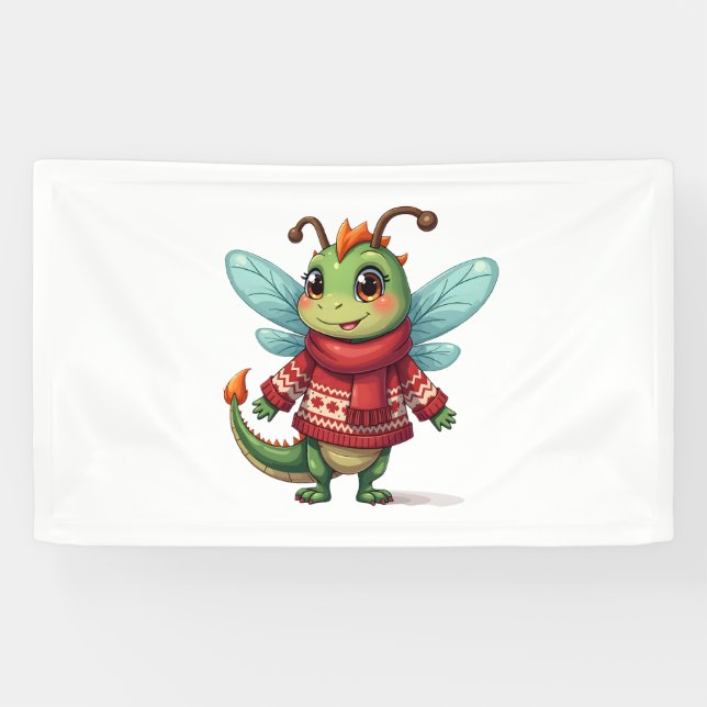 Cosy Christmas Dragonfly Banner (Horizontal)