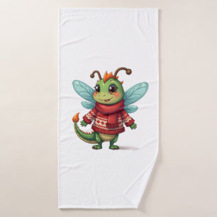 Cosy Christmas Dragonfly Bath Towel