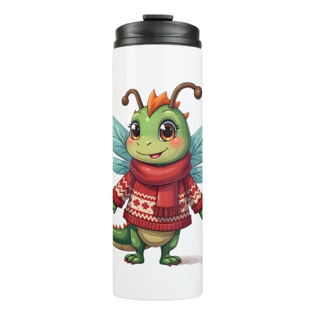 Cosy Christmas Dragonfly Thermal Tumbler (Front)