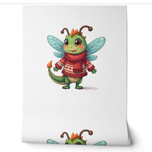 Cosy Christmas Dragonfly Wallpaper