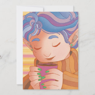 Cosy Christmas Elf Holiday Card